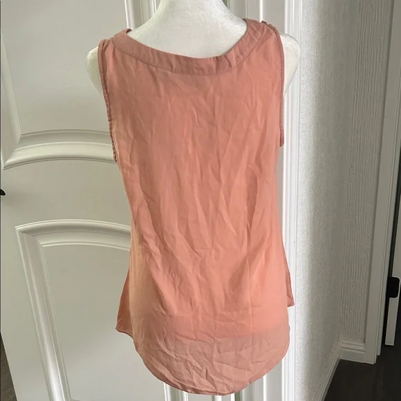 New York & Company Peach Ruffle Lace-Up Blouse - Picture 4 of 6